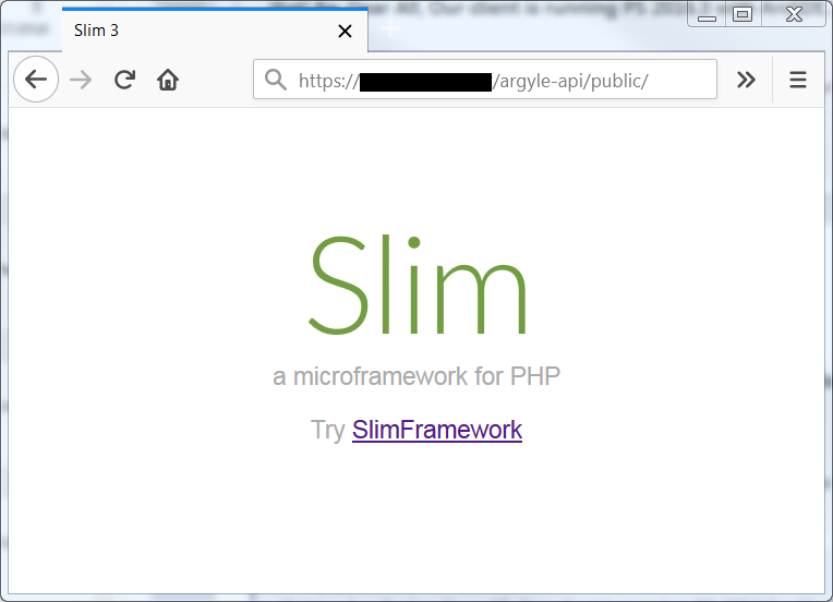 Slim Framework Default Index Page